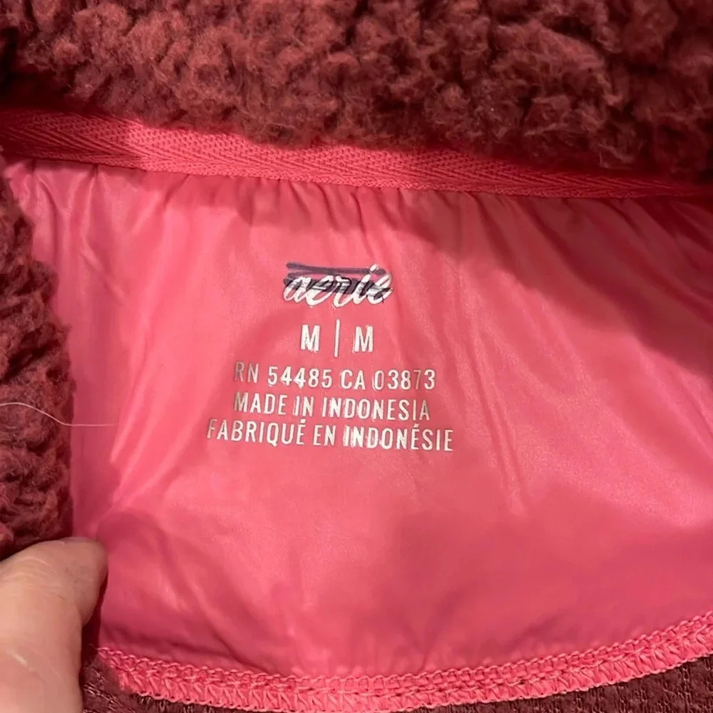Aerie dream Sherpa pull over sweater pink size medium sweatshirt - Picture 2 of 9